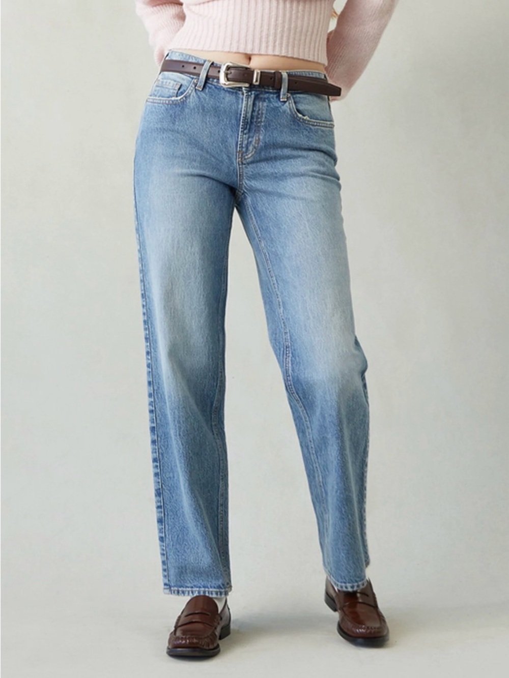PacSun Women's Straight-Leg Light Blue Jeans